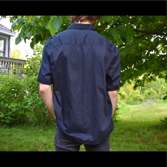 H&M Black Button up w Pockets - Picture 2 of 3